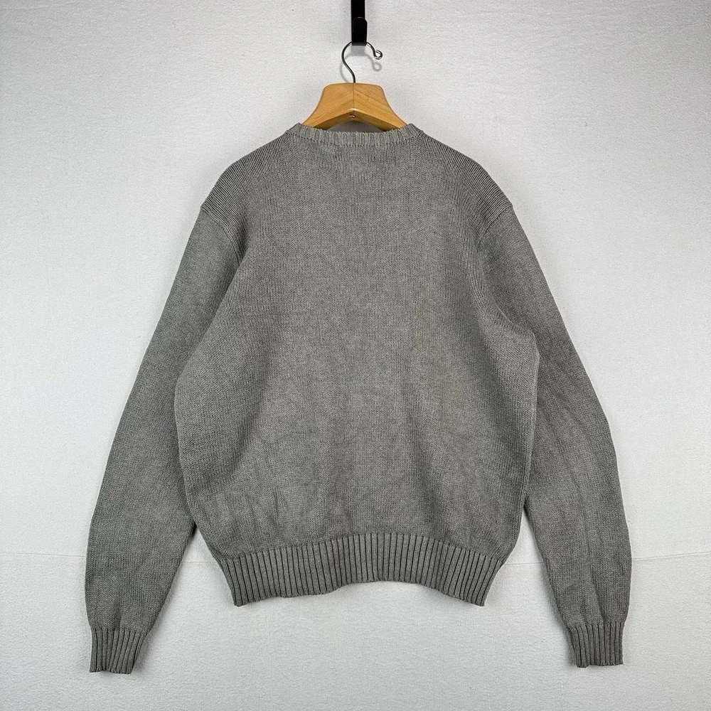 90's Vintage Polo Ralph Lauren Knit Sweater Men's XL Gray Pima Cotton Crewneck